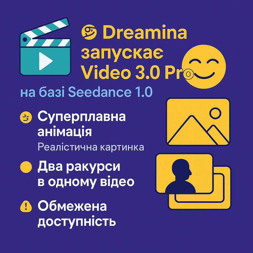 Dreamina запускає Video 3.0 Pro на базі Seedance 1.0