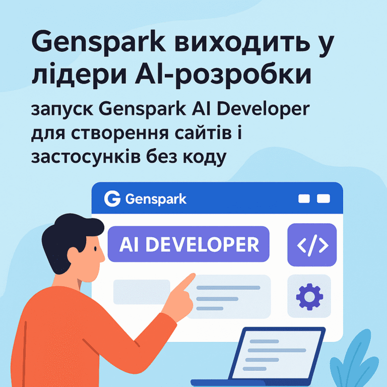 Genspark виходить у лідери AI-розробки запуск Genspark AI Developer для створення сайтів і застосунків без коду