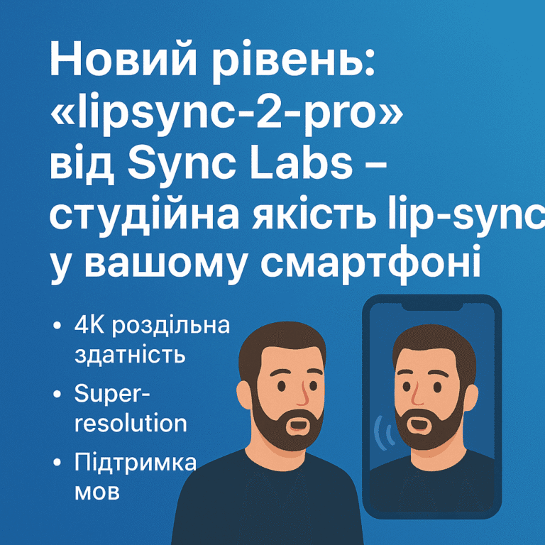 Новий рівень: «lipsync-2-pro» від Sync Labs – студійна якість lip-sync у вашому смартфоні