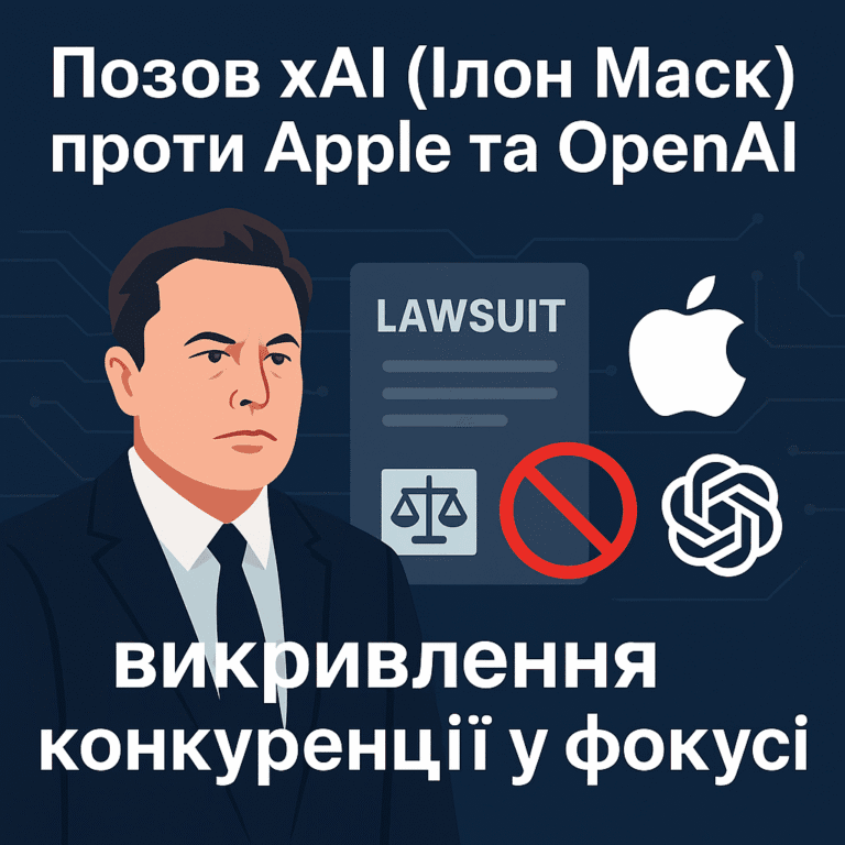 Позов xAI (Ілон Маск) проти Apple та OpenAI: викривлення конкуренції у фокусі