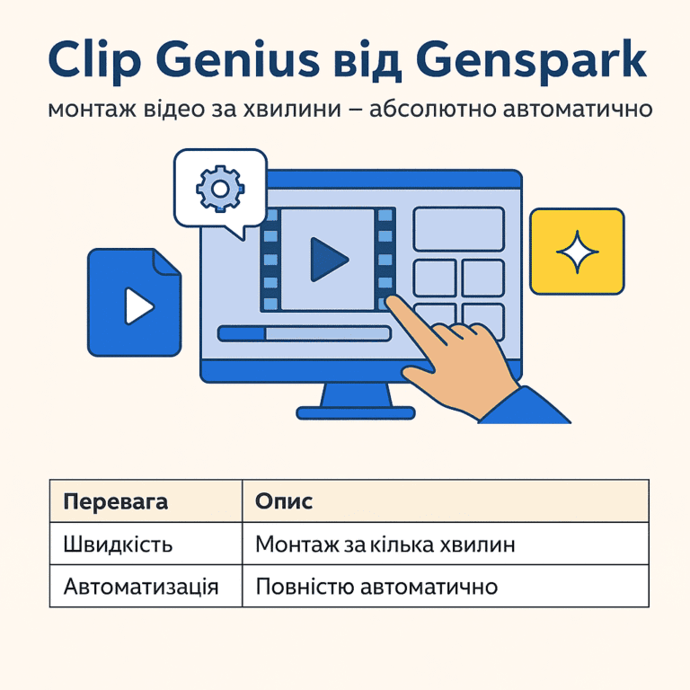 Clip Genius від Genspark монтаж відео за хвилини — абсолютно автоматично