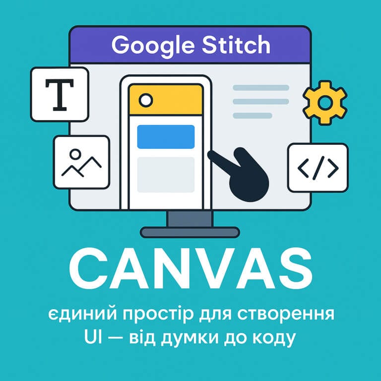 Google Stitch Canvas: єдиний простір для створення UI — від думки до коду