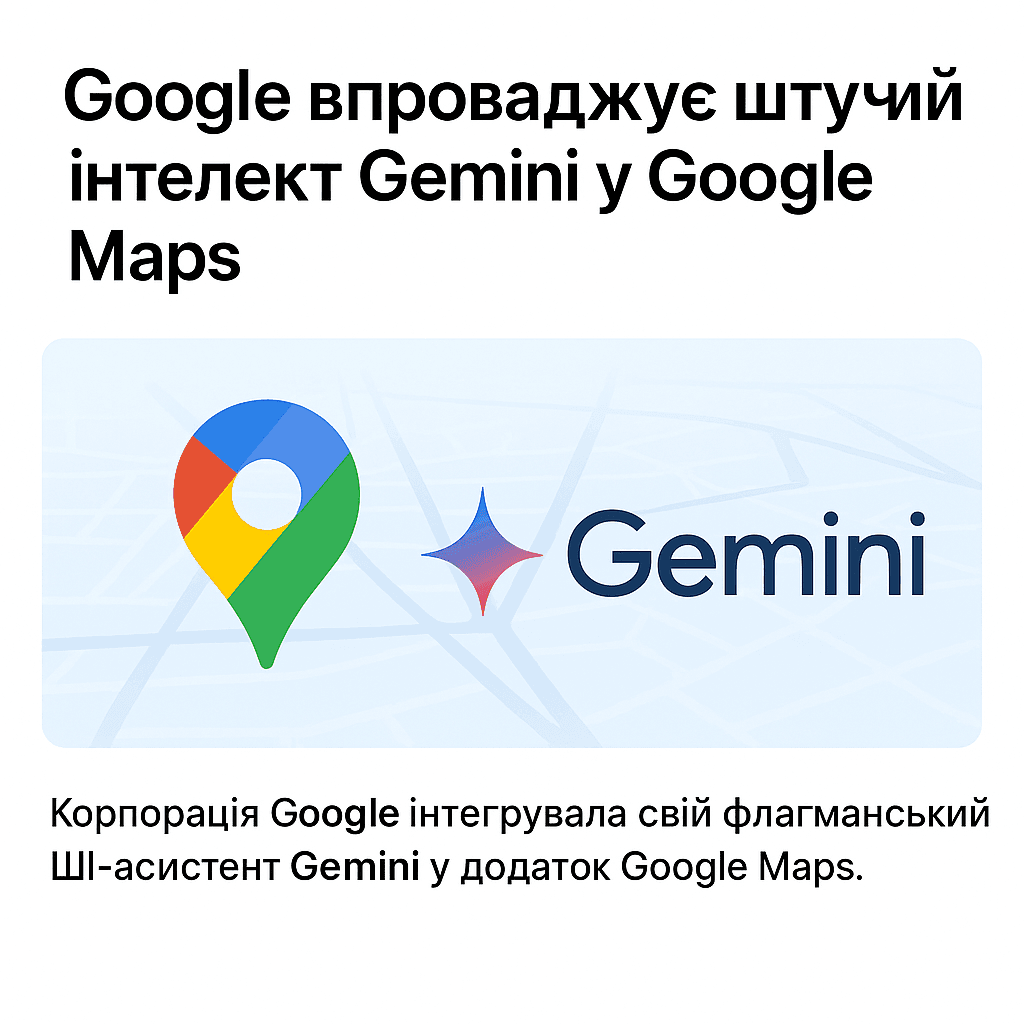 Google впроваджує штучний інтелект Gemini у Google Maps
