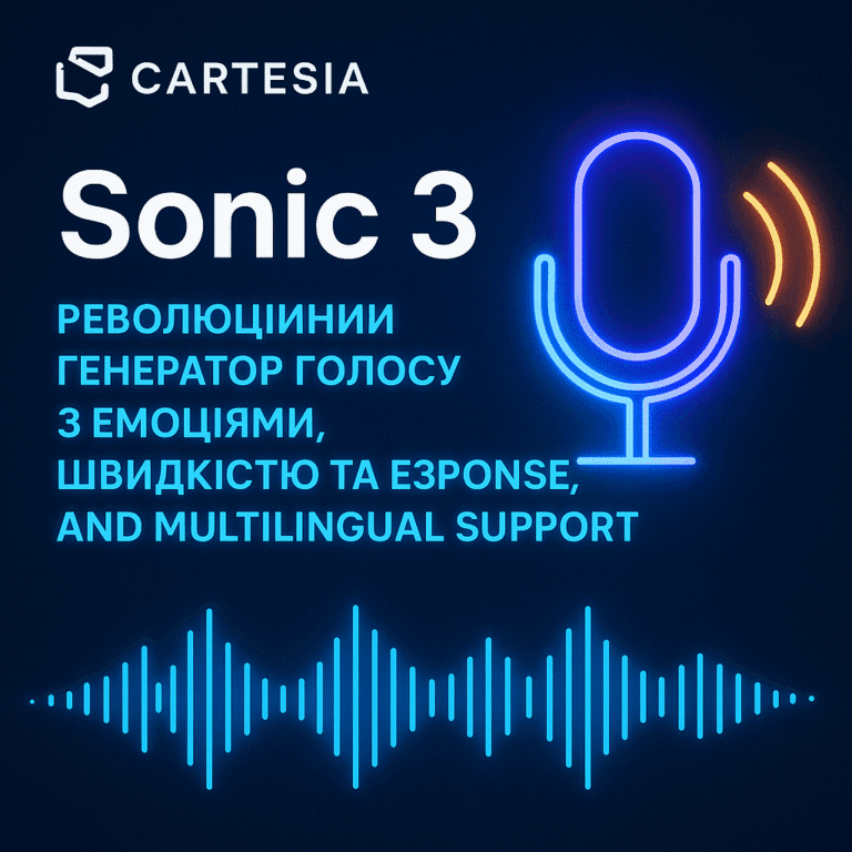 Sonic 3 від Cartesia: революційний генератор голосу з емоціями, швидкістю та підтримкою 42 мов