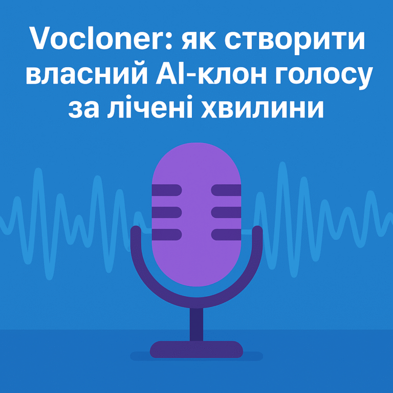 Vocloner як створити власний AI-клон голосу за лічені хвилини