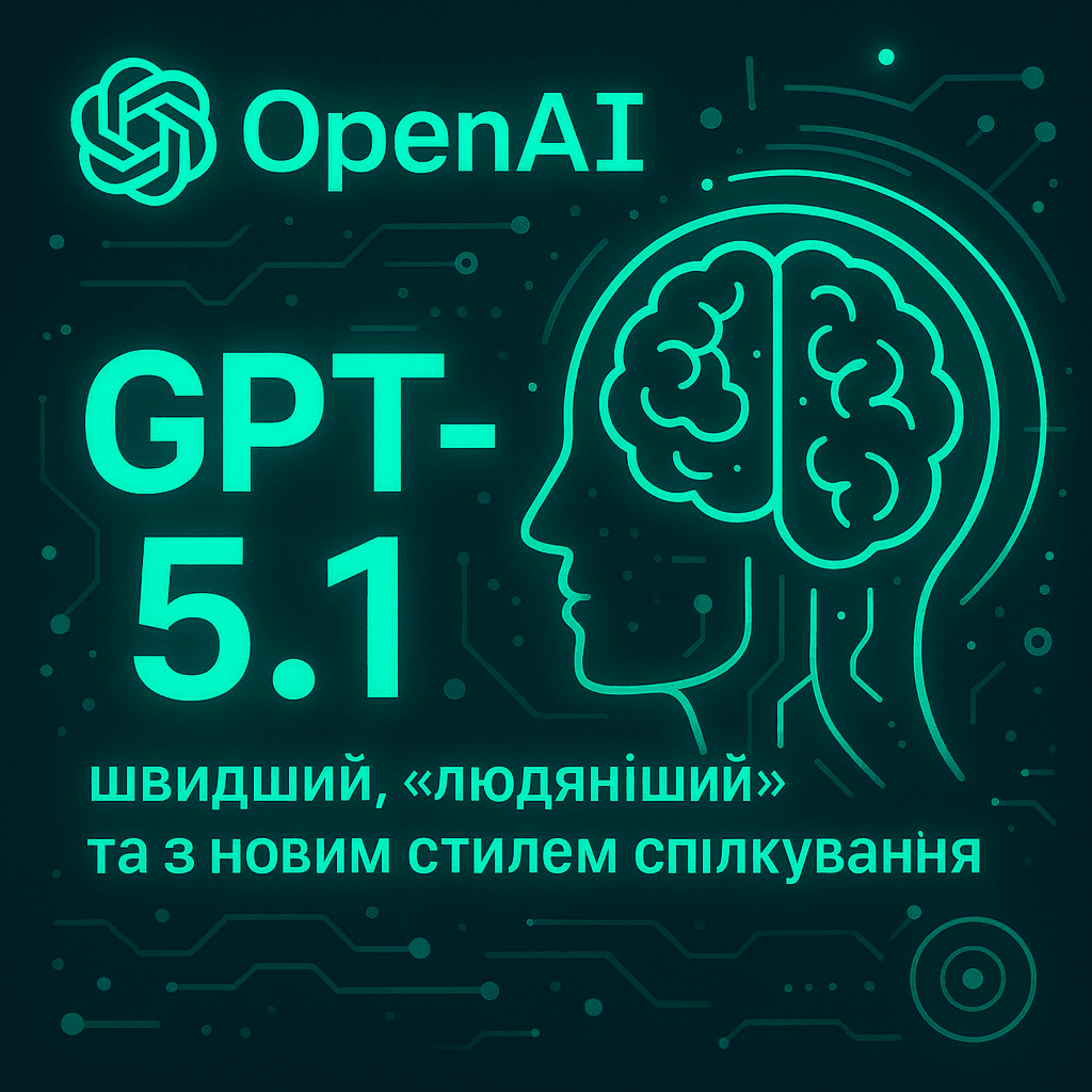 OpenAI запускає GPT-5.1: швидший, «людяніший» та з новим стилем спілкування