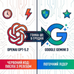 OpenAI оголошує «Червоний код»: GPT-5.2 вийде 9 грудня у відповідь на Gemini 3