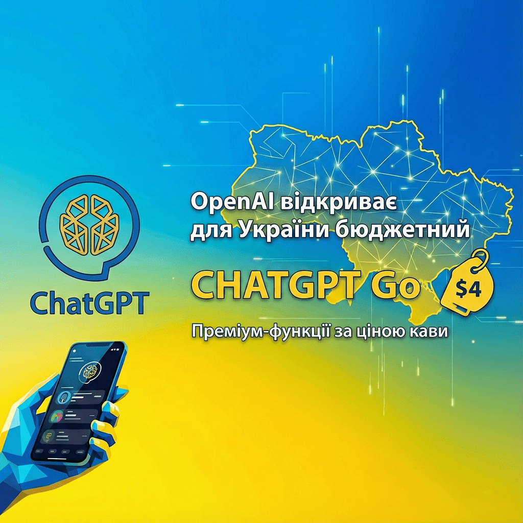 OpenAI відкриває для України бюджетний ChatGPT Go: преміум-функції всього за $7