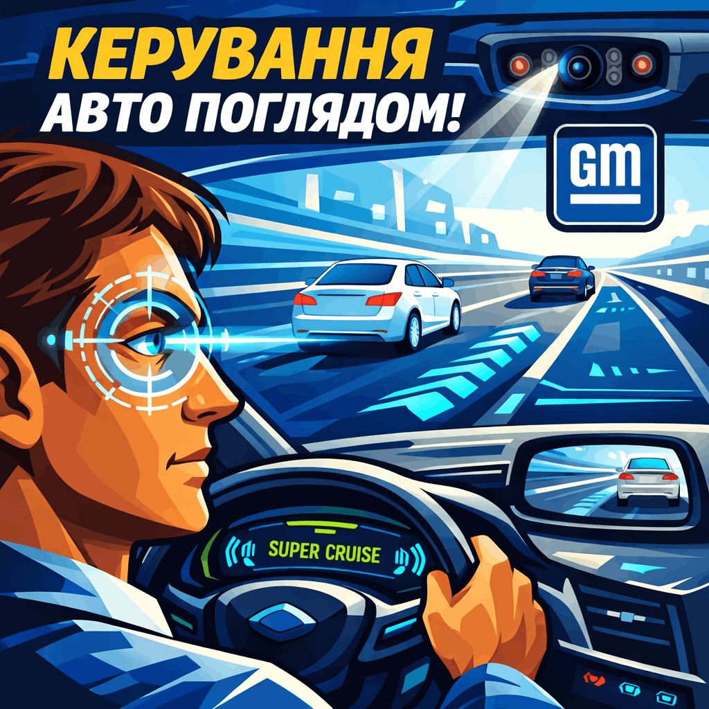 Майбутнє без кнопок: General Motors розробляє систему зміни смуги руху за допомогою погляду