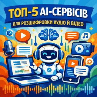 Топ-5 ШІ для транскрибації аудіо в текст: безкоштовні сервіси 2026