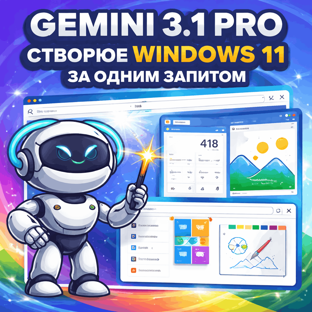 Gemini 3.1 Pro створює повноцінний інтерфейс Windows 11 з одного текстового запиту