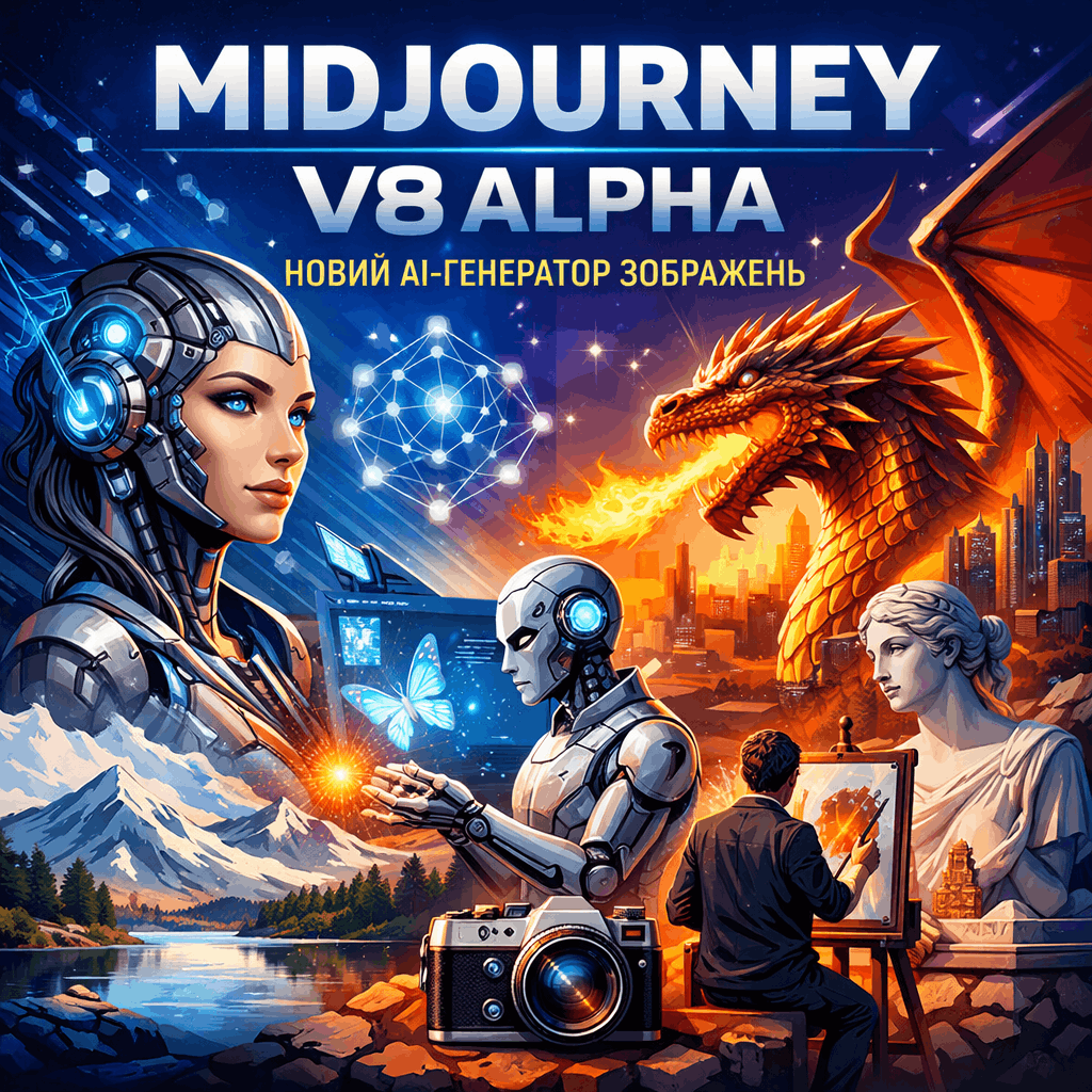 Midjourney V8 Alpha: 5x швидкість та нативна роздільна здатність 2K