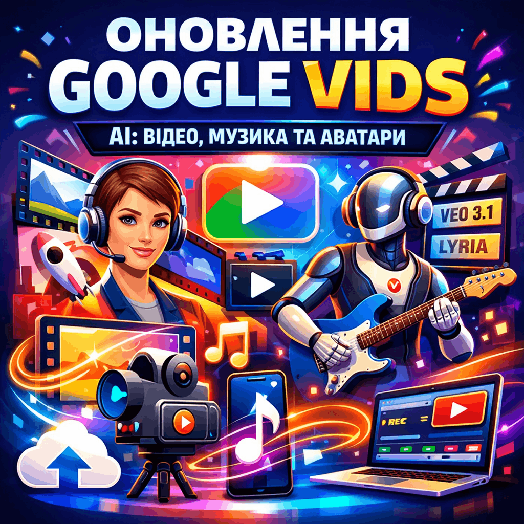 Google Vids стає потужнішим: інтеграція моделей Veo 3.1 та Lyria для створення професійного відео