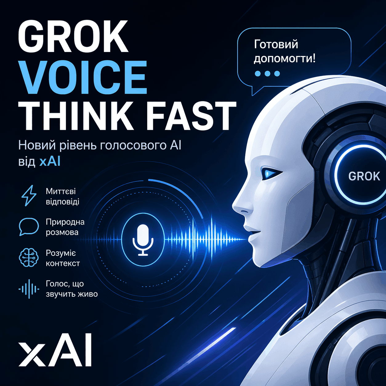 Grok Voice Think Fast: новий рівень AI-голосу від xAI
