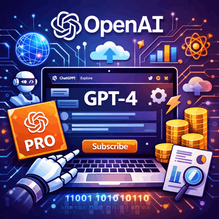 Ілюстрація нової підписки OpenAI з інтерфейсом GPT та цифровими елементами