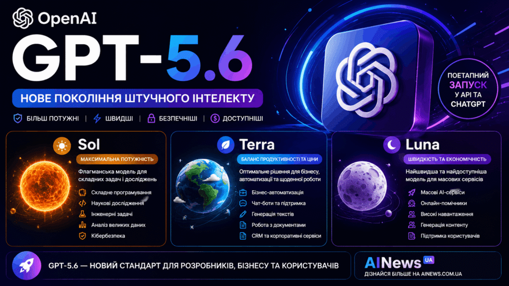 OpenAI представила GPT-5.6 — нове покоління штучного інтелекту