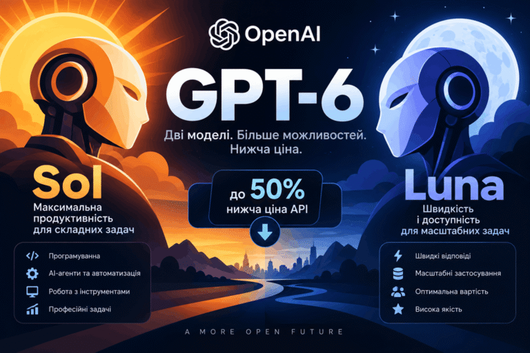 OpenAI представила GPT-6 Sol і GPT-6 Luna: більше можливостей за нижчою ціною